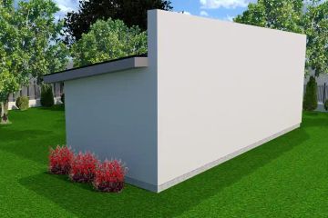 Projekt budynku gospodarczego Planujdom G05 - parterowy dom o powierzchni 59,10 m², dach jednospadowy - ujęcie 3