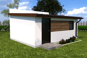Projekt budynku gospodarczego Planujdom G06 - parterowy dom o powierzchni 20,18 m², dach jednospadowy - ujęcie 2