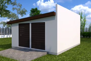 Projekt budynku gospodarczego Planujdom G06 - parterowy dom o powierzchni 20,18 m², dach jednospadowy - ujęcie 4