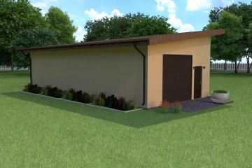 Projekt budynku gospodarczego Planujdom G10 - parterowy dom o powierzchni 120,97 m², dach jednospadowy - ujęcie 2