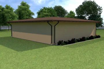 Projekt budynku gospodarczego Planujdom G10 - parterowy dom o powierzchni 120,97 m², dach jednospadowy - ujęcie 3