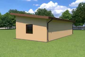 Projekt budynku gospodarczego Planujdom G10 - parterowy dom o powierzchni 120,97 m², dach jednospadowy - ujęcie 4