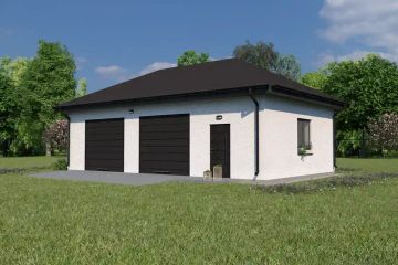 Projekt budynku gospodarczego Planujdom G49 - parterowy dom o powierzchni 71,54 m², dach kopertowy - ujęcie 2