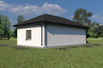 Projekt budynku gospodarczego Planujdom G49 - parterowy dom o powierzchni 71,54 m², dach kopertowy - ujęcie 3