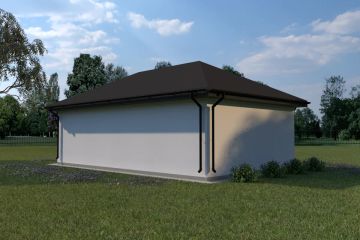 Projekt budynku gospodarczego Planujdom G49 - parterowy dom o powierzchni 71,54 m², dach kopertowy - ujęcie 4