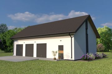 Projekt budynku gospodarczego Planujdom G53 - parterowy dom o powierzchni 115,88 m², dach dwuspadowy - ujęcie 2