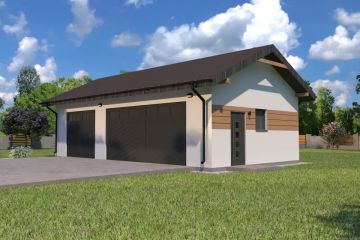 Projekt budynku gospodarczego Planujdom G56 - parterowy dom o powierzchni 65,88 m², dach dwuspadowy - ujęcie 2