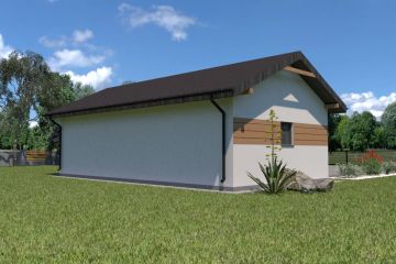 Projekt budynku gospodarczego Planujdom G56 - parterowy dom o powierzchni 65,88 m², dach dwuspadowy - ujęcie 4