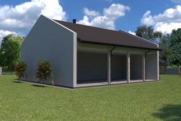Projekt budynku gospodarczego Planujdom G58 - parterowy dom o powierzchni 156,67 m², dach dwuspadowy - ujęcie 3