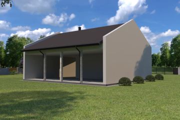 Projekt budynku gospodarczego Planujdom G58 - parterowy dom o powierzchni 156,67 m², dach dwuspadowy - ujęcie 4