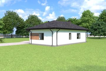 Projekt budynku gospodarczego Planujdom GŻ11 - parterowy dom o powierzchni 135,23 m², dach wielospadowy - ujęcie 2