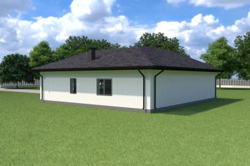 Projekt budynku gospodarczego Planujdom GŻ11 - parterowy dom o powierzchni 135,23 m², dach wielospadowy - ujęcie 3