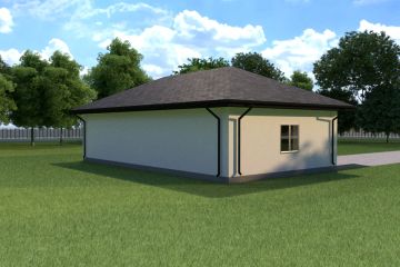 Projekt budynku gospodarczego Planujdom GŻ11 - parterowy dom o powierzchni 135,23 m², dach wielospadowy - ujęcie 4