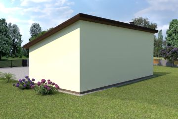 Projekt budynku gospodarczego Planujdom GŻ24 - parterowy dom o powierzchni 71,99 m², dach jednospadowy - ujęcie 3