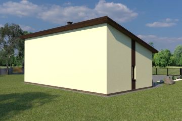 Projekt budynku gospodarczego Planujdom GŻ24 - parterowy dom o powierzchni 71,99 m², dach jednospadowy - ujęcie 4