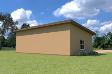 Projekt budynku gospodarczego Planujdom GŻ57 - parterowy dom o powierzchni 73,92 m², dach płaski - ujęcie 4