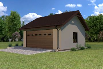 Projekt budynku gospodarczego Planujdom GŻ60 - parterowy dom o powierzchni 59 m², dach dwuspadowy - ujęcie 2