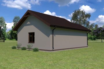 Projekt budynku gospodarczego Planujdom GŻ60 - parterowy dom o powierzchni 59 m², dach dwuspadowy - ujęcie 3