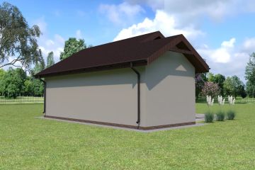 Projekt budynku gospodarczego Planujdom GŻ60 - parterowy dom o powierzchni 59 m², dach dwuspadowy - ujęcie 4