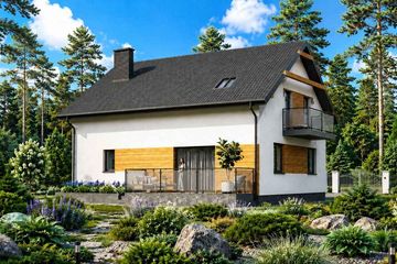 Projekt domu Planujdom 001 - parterowy z poddaszem dom o powierzchni 168,50 m², dach dwuspadowy - ujęcie 5