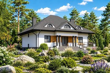 Projekt domu Planujdom 003 - parterowy z poddaszem dom o powierzchni 162,33 m², dach kopertowy - ujęcie 3