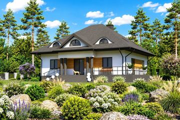 Projekt domu Planujdom 003 - parterowy z poddaszem dom o powierzchni 162,33 m², dach kopertowy - ujęcie 4