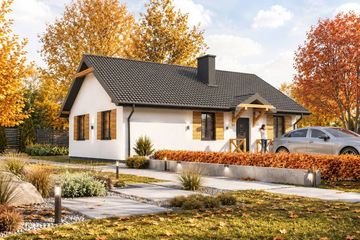 Projekt domu Planujdom 006 - parterowy dom o powierzchni 73,27 m², dach dwuspadowy - ujęcie 2