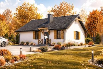 Projekt domu Planujdom 006 - parterowy dom o powierzchni 73,27 m², dach dwuspadowy - ujęcie 3