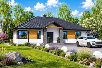 Projekt domu Planujdom 010 - parterowy dom o powierzchni 118,90 m², dach kopertowy - ujęcie 5
