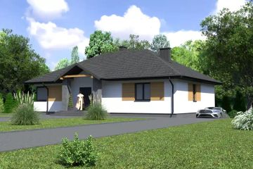 Projekt domu Planujdom 010 ver2 - parterowy dom o powierzchni 234,31 m², dach kopertowy - ujęcie 2