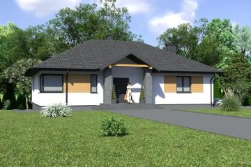 Projekt domu Planujdom 010 ver2 - parterowy dom o powierzchni 234,31 m², dach kopertowy - ujęcie 5