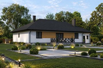 Projekt domu Planujdom 011 - parterowy dom o powierzchni 147,40 m², dach kopertowy - ujęcie 3