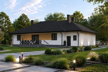 Projekt domu Planujdom 011 - parterowy dom o powierzchni 147,40 m², dach kopertowy - ujęcie 4