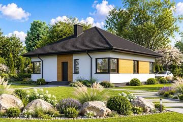 Projekt domu Panujdom 018 - parterowy dom o powierzchni 92,66 m², dach kopertowy - ujęcie 3