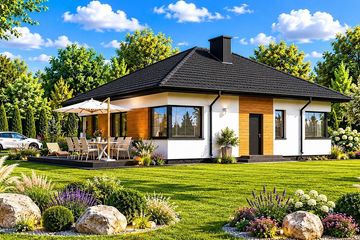 Projekt domu Panujdom 018 - parterowy dom o powierzchni 92,66 m², dach kopertowy - ujęcie 6