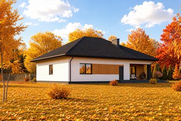 Projekt domu Planujdom 020 - parterowy dom o powierzchni 137,74 m², dach kopertowy - ujęcie 2