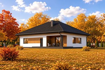 Projekt domu Planujdom 020 - parterowy dom o powierzchni 137,74 m², dach kopertowy - ujęcie 3