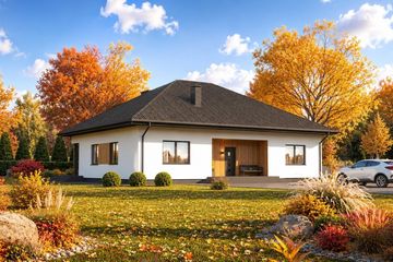 Projekt domu Planujdom 020 - parterowy dom o powierzchni 137,74 m², dach kopertowy - ujęcie 4