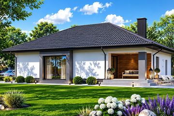 Projekt domu Planujdom 022 - parterowy dom o powierzchni 139,54 m², dach kopertowy - ujęcie 5