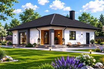 Projekt domu Planujdom 022 - parterowy dom o powierzchni 139,54 m², dach kopertowy - ujęcie 6