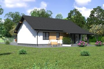 Projekt domu Planujdom 025 ver2 - parterowy dom o powierzchni 86,67 m², dach dwuspadowy - ujęcie 3