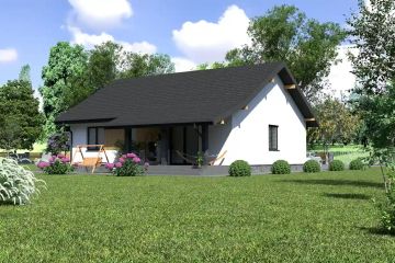 Projekt domu Planujdom 025 ver2 - parterowy dom o powierzchni 86,67 m², dach dwuspadowy - ujęcie 4