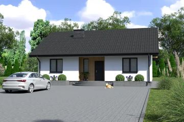Projekt domu Planujdom 025 ver2 - parterowy dom o powierzchni 86,67 m², dach dwuspadowy - ujęcie 5