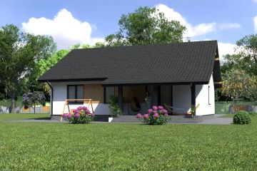 Projekt domu Planujdom 025 ver2 - parterowy dom o powierzchni 86,67 m², dach dwuspadowy - ujęcie 6