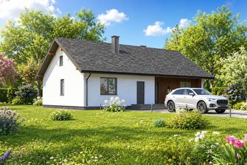 Projekt domu Planujdom 028 - parterowy dom o powierzchni 117,21 m², dach dwuspadowy - ujęcie 2