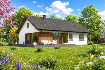 Projekt domu Planujdom 028 - parterowy dom o powierzchni 117,21 m², dach dwuspadowy - ujęcie 4