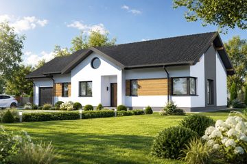Projekt domu Planujdom 032 - parterowy dom o powierzchni 116,24 m², dach dwuspadowy - ujęcie 2