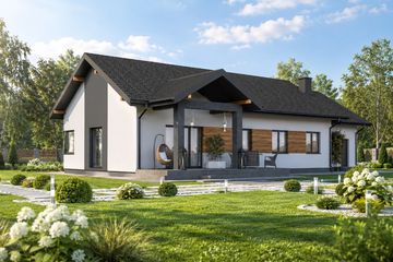 Projekt domu Planujdom 032 - parterowy dom o powierzchni 116,24 m², dach dwuspadowy - ujęcie 3