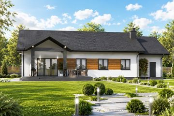 Projekt domu Planujdom 032 - parterowy dom o powierzchni 116,24 m², dach dwuspadowy - ujęcie 6