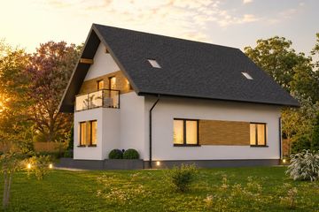 Projekt domu Planujdom 033 - parterowy z poddaszem dom o powierzchni 155,07 m², dach dwuspadowy - ujęcie 4